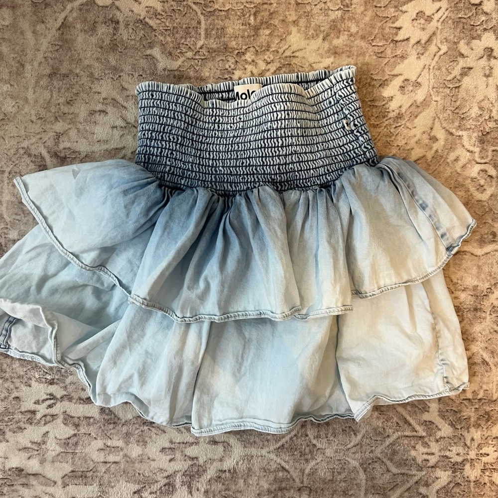 MOLO Bonita Washed White Denim Skirt